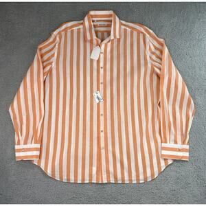 Emanuele Maffeis Men XXL Sleeve Cotton Linen Blend Lightweight Shirt Made Italy